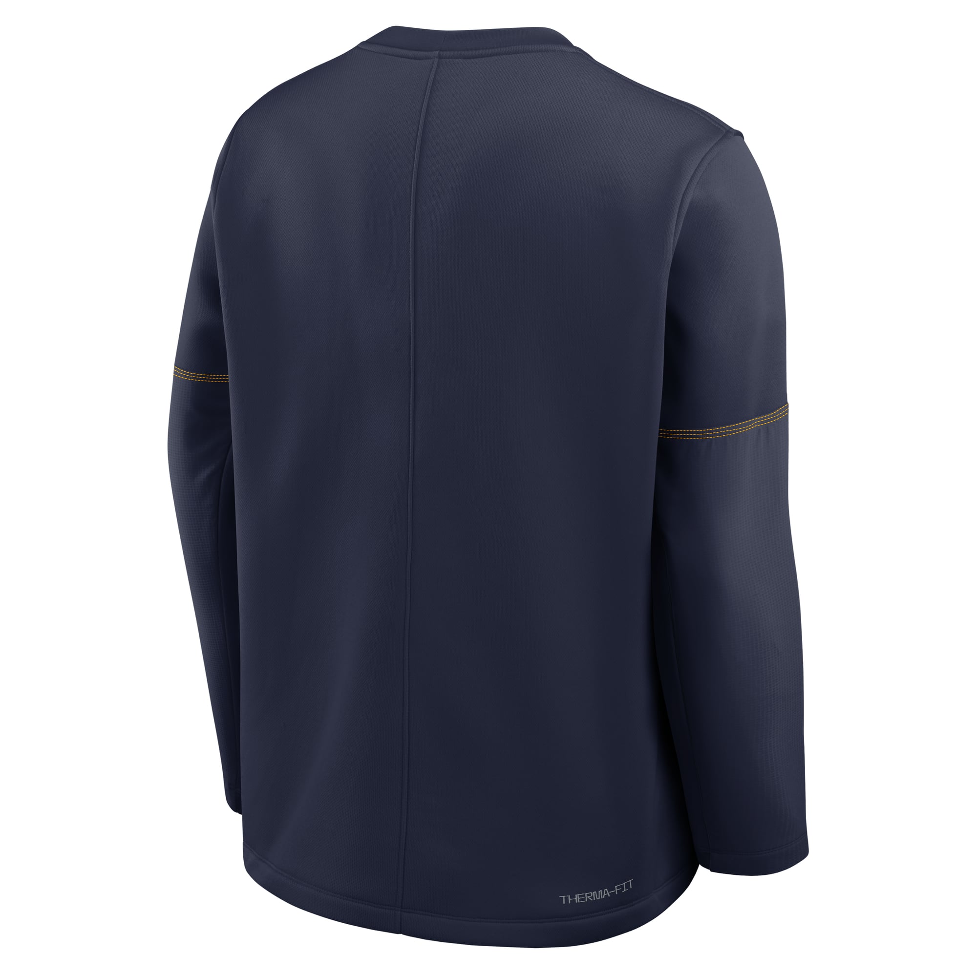 Haut à manches longues Therma-FIT pour homme, bleu marine, West Virginia Mountaineers 2026, collection Sideline Coaches, Nike.